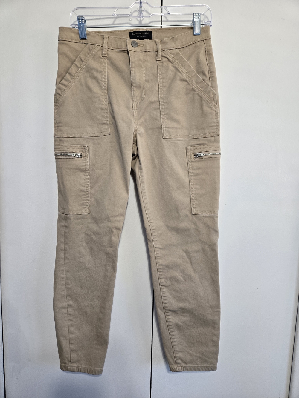 Banana Republic High Rise Skinny Cargo Pants Petite 6 Khaki Beige